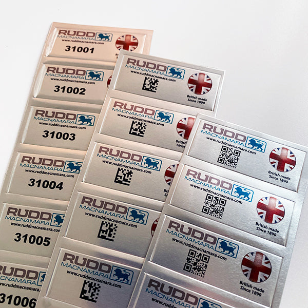 Anodised Robust Barcode, QR & Asset Labels