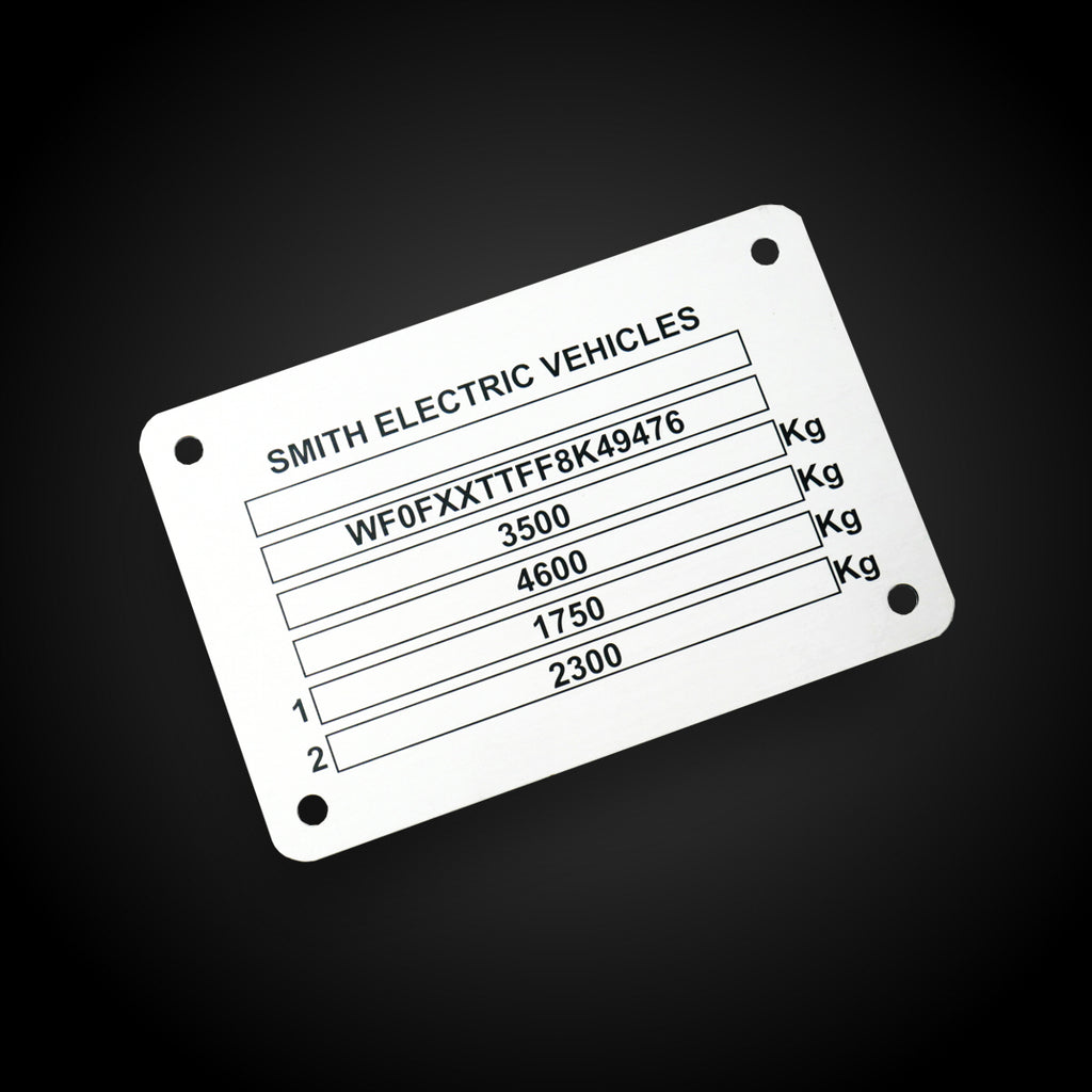 Serial Number Nameplates